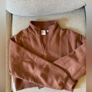 Aritzia Tna Cozy Fleece Perfect 1/4 Zip Sweatshirt